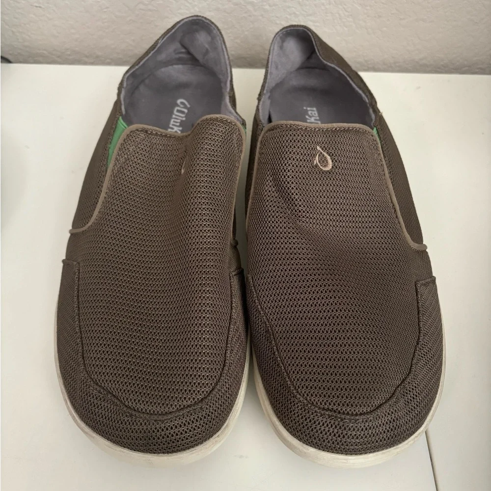OluKai | Nohea‎ Mesh Men's Slip On Mustang/Lime Peel  Sz 12